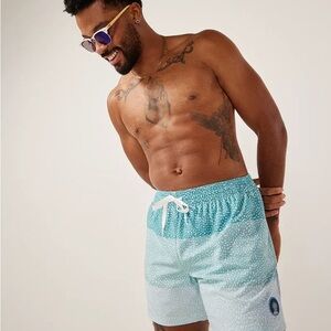 Chubbies The Whale Shark Blue Stripe White Dots Men's Swim Trunks Size Small